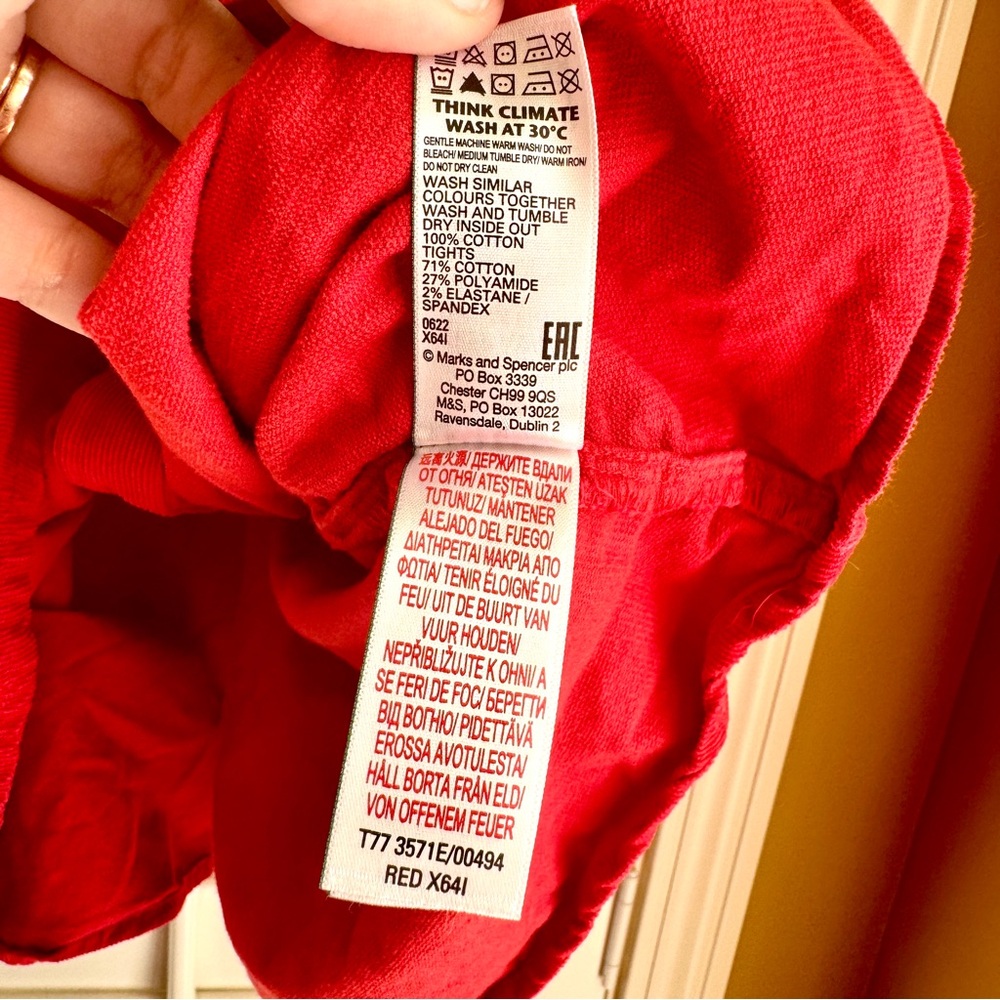 Marks & Spencer Red Corduroy Dress Girls‎ 3T Ruffle Long Sleeve Holiday - Picture 8 of 9
